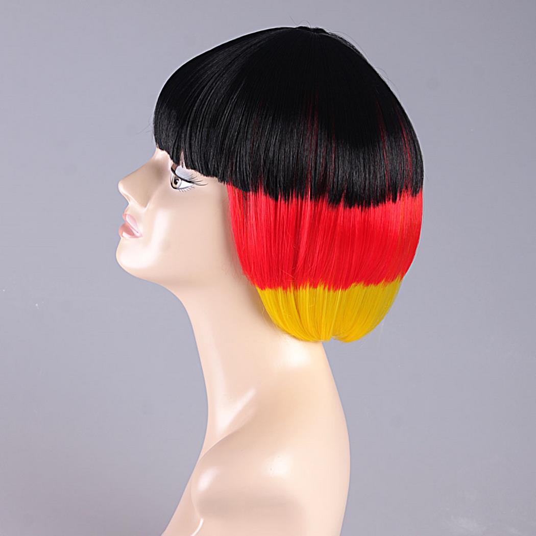 flagwigs, football wigs, fan wigs, afro wigs, mullet wigs, bob wigs, euro wigs,  premier league wigs,Germany Bob Wig 