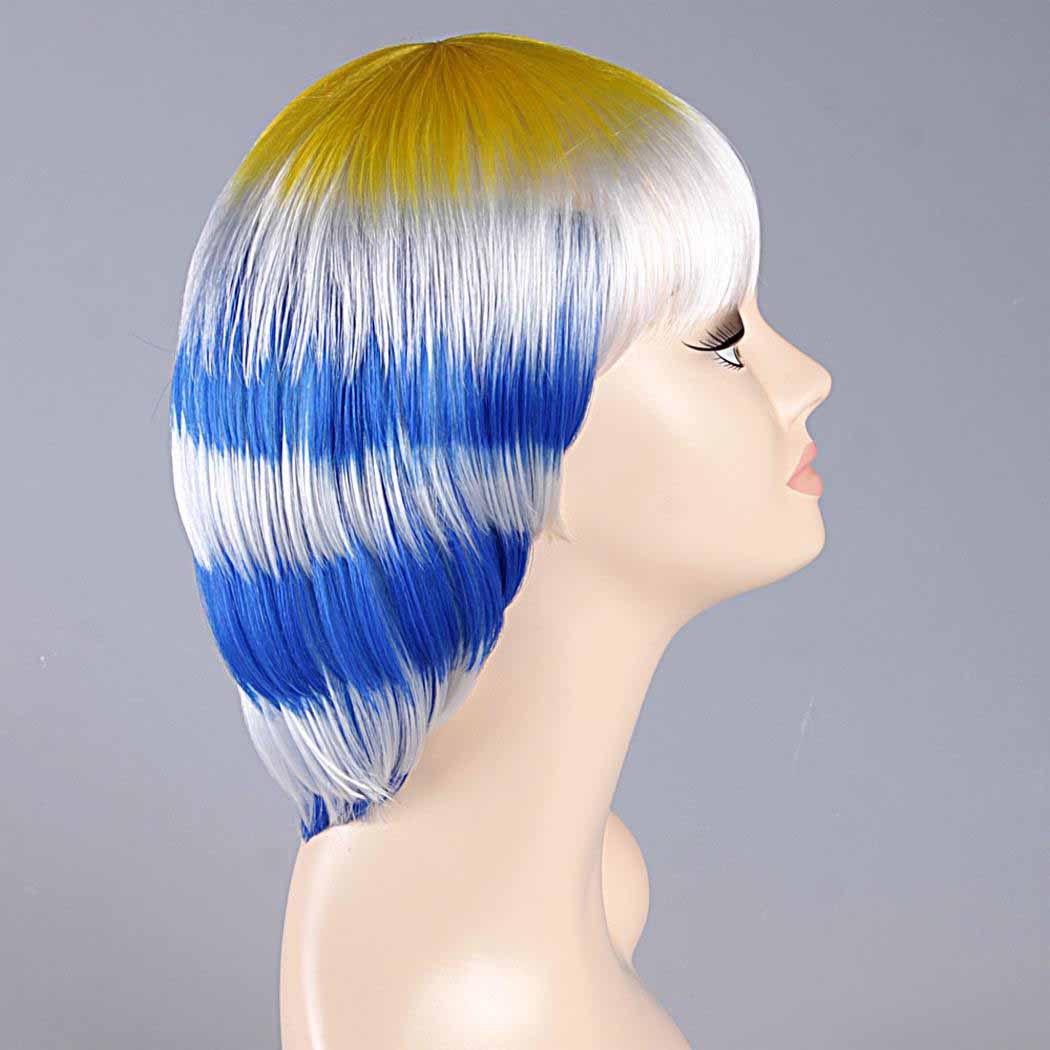 flagwigs, football wigs, fan wigs, afro wigs, mullet wigs, bob wigs, euro wigs,  premier league wigs,Uruguay Bob Wig 