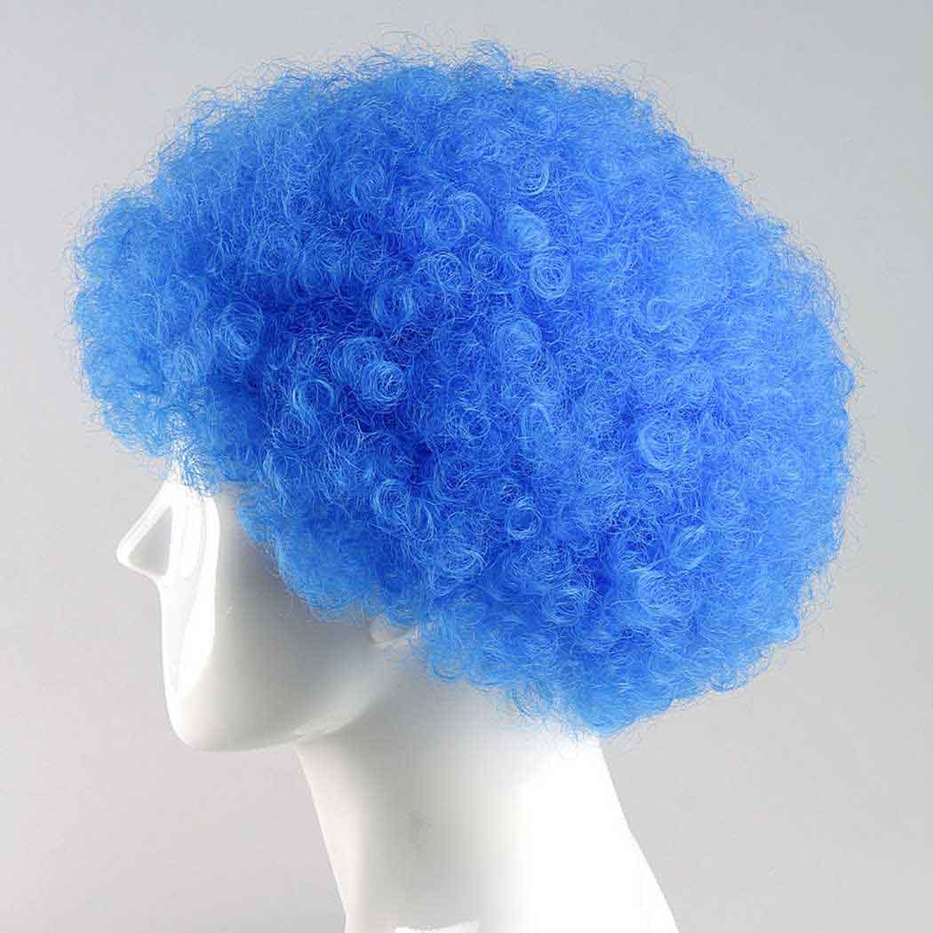 flagwigs, football wigs, fan wigs, afro wigs, mullet wigs, bob wigs, euro wigs,  premier league wigs,Blue Afro Wig
