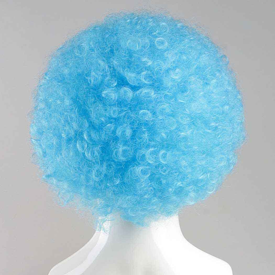 flagwigs, football wigs, fan wigs, afro wigs, mullet wigs, bob wigs, euro wigs,  premier league wigs,Light Blue Afro Wig