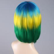 flagwigs, football wigs, fan wigs, afro wigs, mullet wigs, bob wigs, euro wigs,  premier league wigs,Brazil Bob Wig 