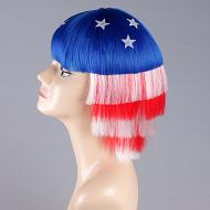 flagwigs, football wigs, fan wigs, afro wigs, mullet wigs, bob wigs, euro wigs,  premier league wigs,United States Bob Wig